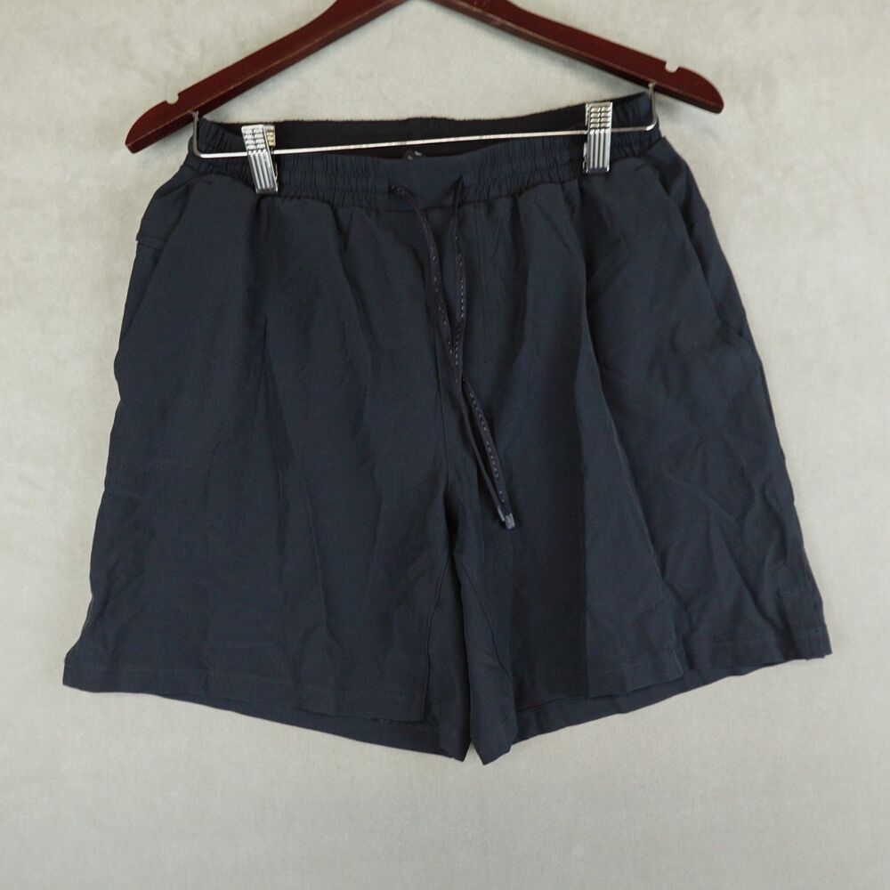 Mens Pool Short Lined Lululemon Black Medium Athletic Gym Running LM7AWWS